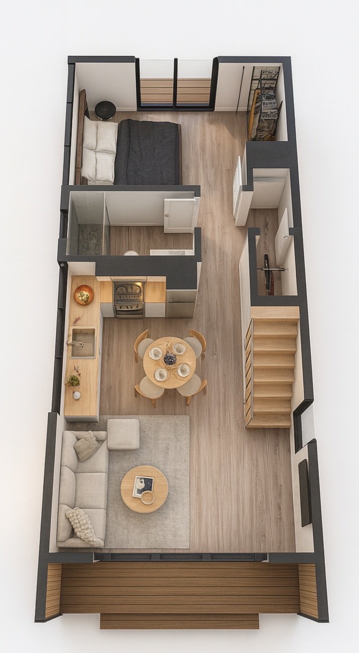 Pod Villa floor plan β extended layout